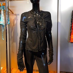 SIEMPRE Mesh Blouse + Pant Set